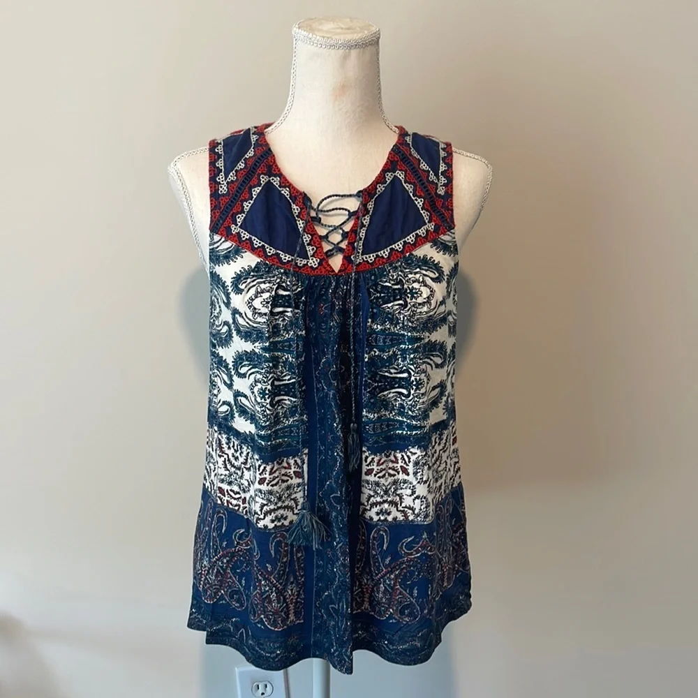 Lucky Brand Sleeveless Bohemian Top, size small - Picture 2 of 7